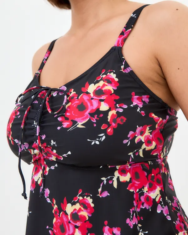 Close-up of the Inga floral top from the side